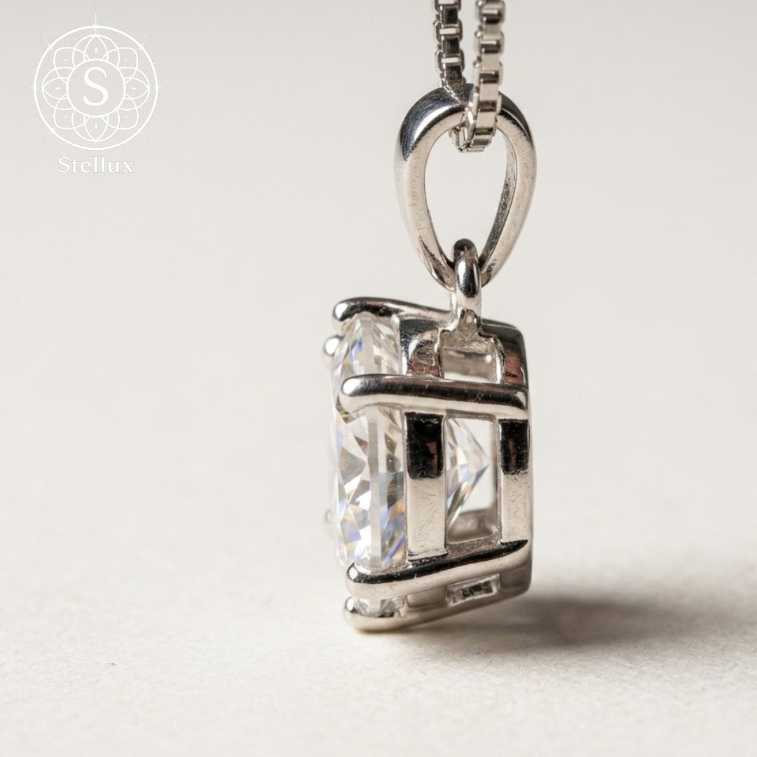 モアサナイト×シルバー925 ソリテールネックレス｜0.5ct・プラチナコーティング