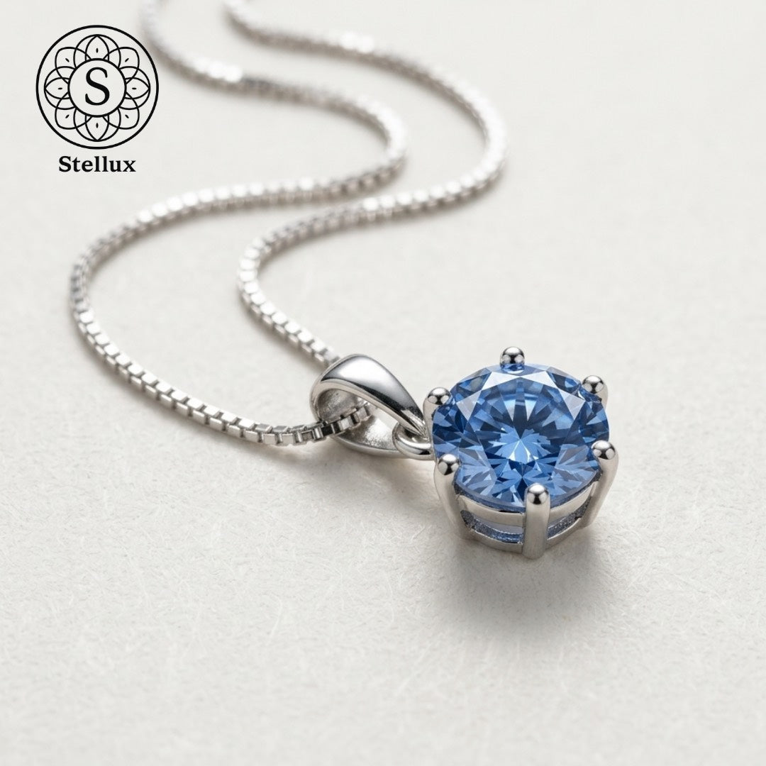 ブルーモアサナイト×シルバー925 ネックレス｜1ct・チェーン45cm